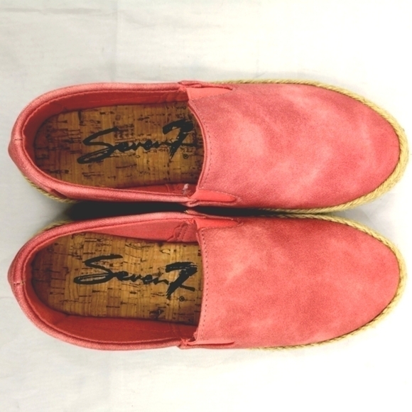 Seven7 Cape Verde Style# 1049 Women's 7 Pink and Tan Vegan Slip-on Espadrilles - Picture 5 of 8